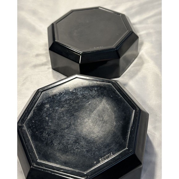 Vintage Arcoroc Octime black octagonal salad bowls set of 2, 5.5" diameter - Picture 3 of 4